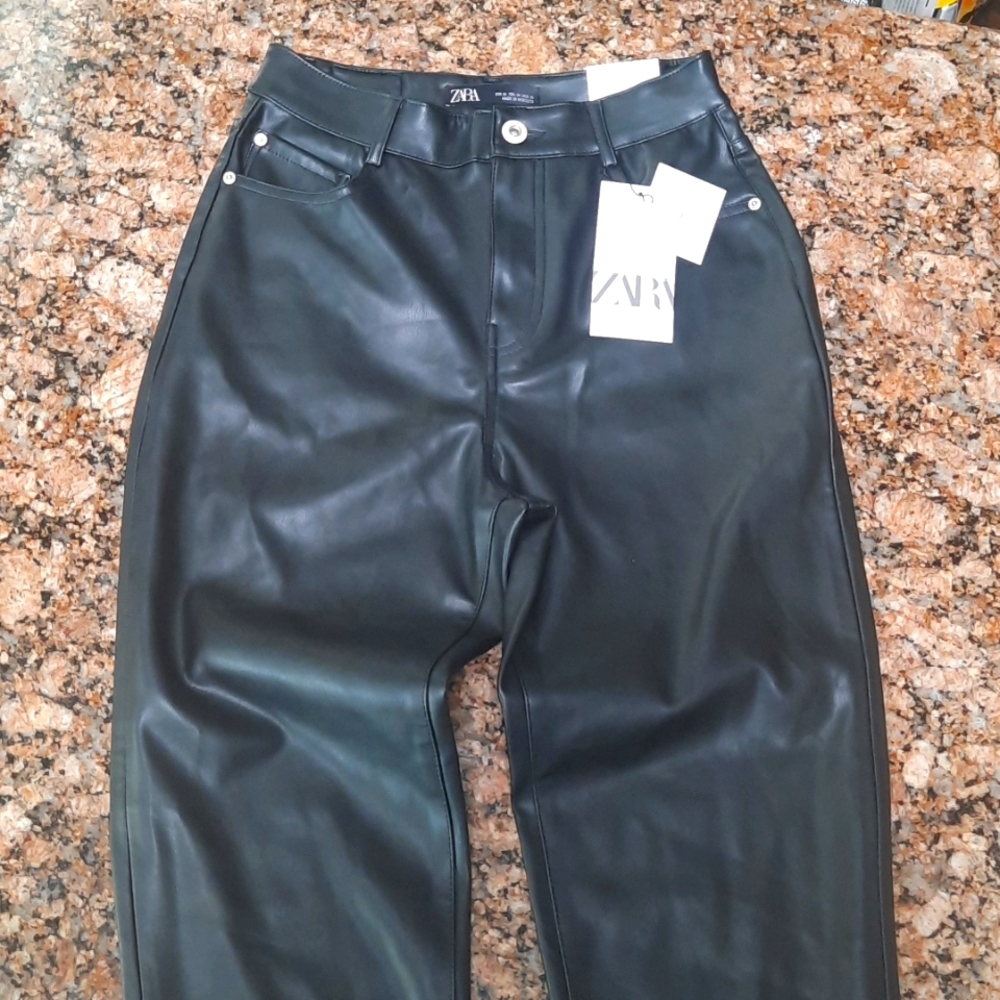 NWT Zara Faux Leather Pants